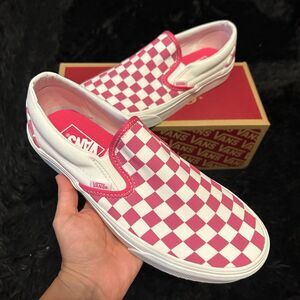 VANS checkerboard pink slip on shoes sneakers women’s 8.5 new in box